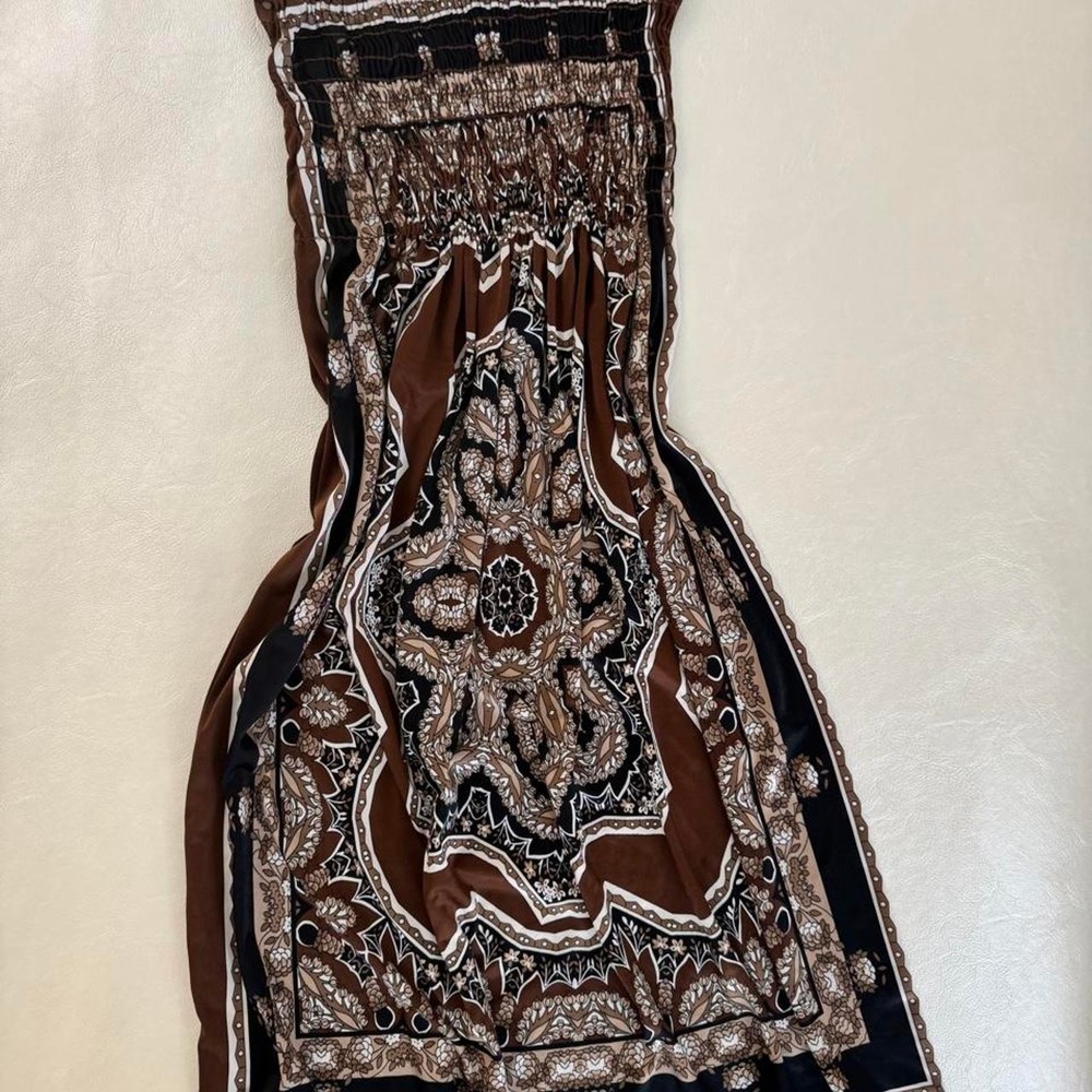 Y2K 2000s Crisina Love Brown and black strapless dress